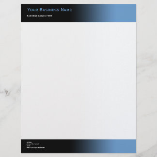 Simple Plain Modern Black & Blue Gradient Customized Letterhead