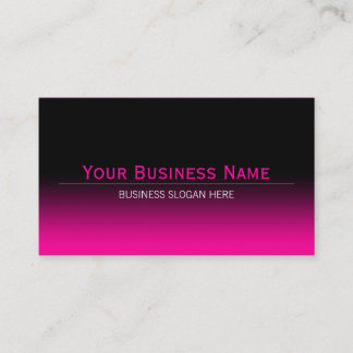 Simple Plain Modern Black & Hot Pink Gradient Business Card