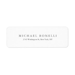Simple Plain Modern Elegant Return Address Label