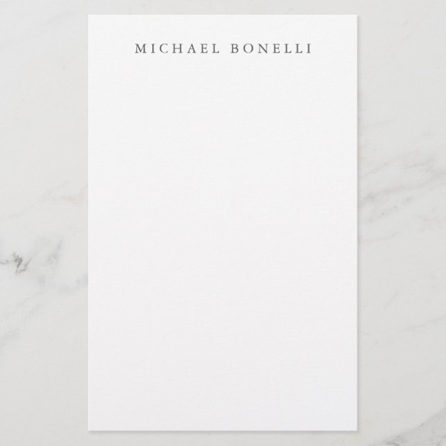 Simple Plain Modern Elegant  Stationery (Front)