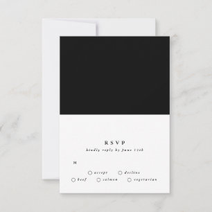 Simple Plain Modern Text Black Onyx Desert Wedding RSVP Card