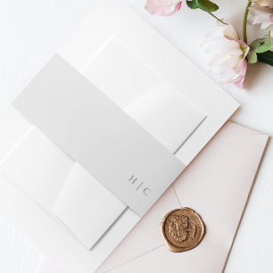 Simple Plain Modern Text Ultimate Grey Wedding Invitation Belly Band