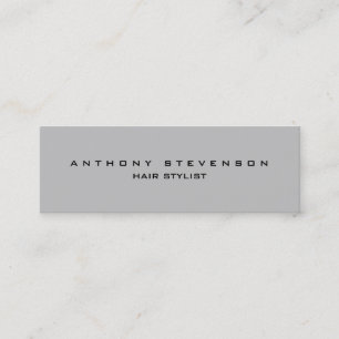 Simple Plain Professional Hair Stylist Silver Grey Mini Business Card