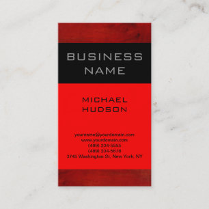 Simple Plain Red Black Consultant Business Card