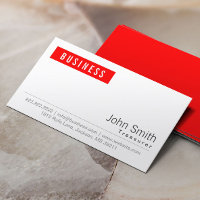 Simple Plain Red Label Treasurer Minimalist