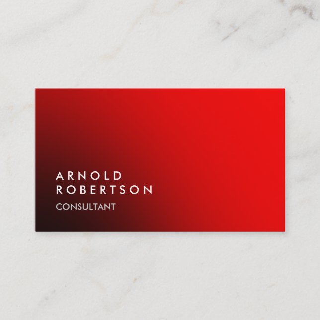 Simple Plain Red Trendy Business Card (Front)