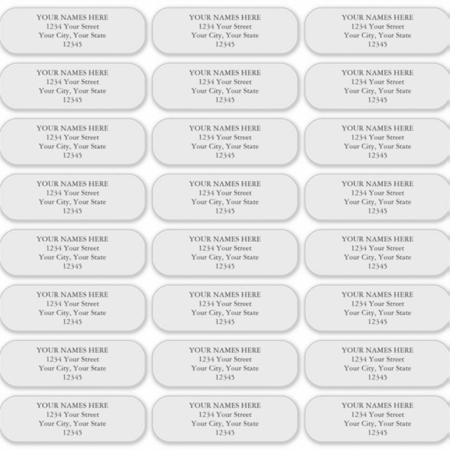 Simple Plain Rounded Corners  Address Labels (Front)