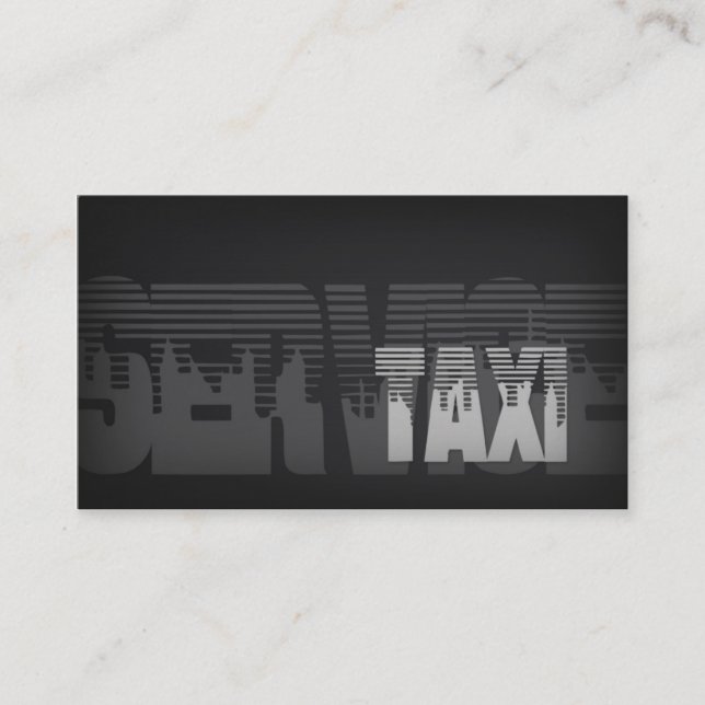 Simple Plain Silver City Taxi Service Card (Front)
