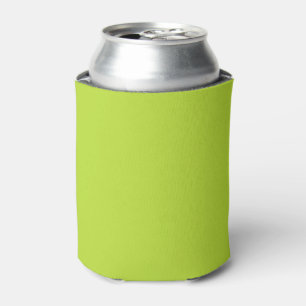 Simple plain solid colour bright acid green lime can cooler