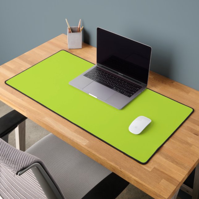 Simple plain solid colour bright acid green lime desk mat (Office 2)