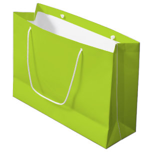 Simple plain solid colour bright acid green lime large gift bag