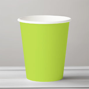 Simple plain solid colour bright acid green lime paper cups