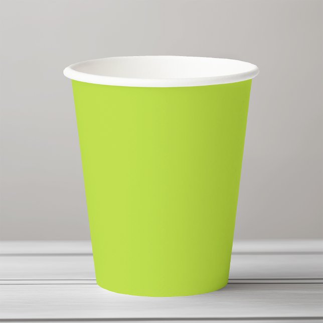 Simple plain solid colour bright acid green lime paper cups (Creator Uploaded)
