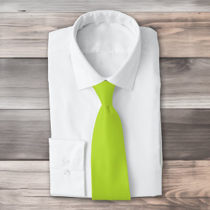Simple plain solid colour bright acid green lime tie