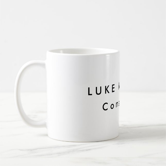 Simple Plain Trendy White Professional Creative Coffee Mug (Left)