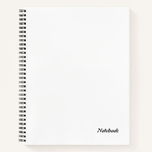 Simple Plain White Customisable Name  Notebook