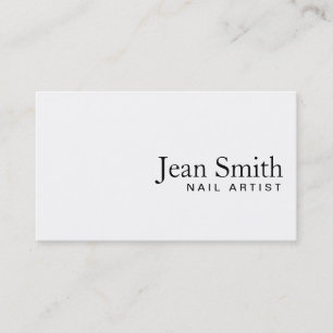 Simple Plain White Nail Artist Business Card