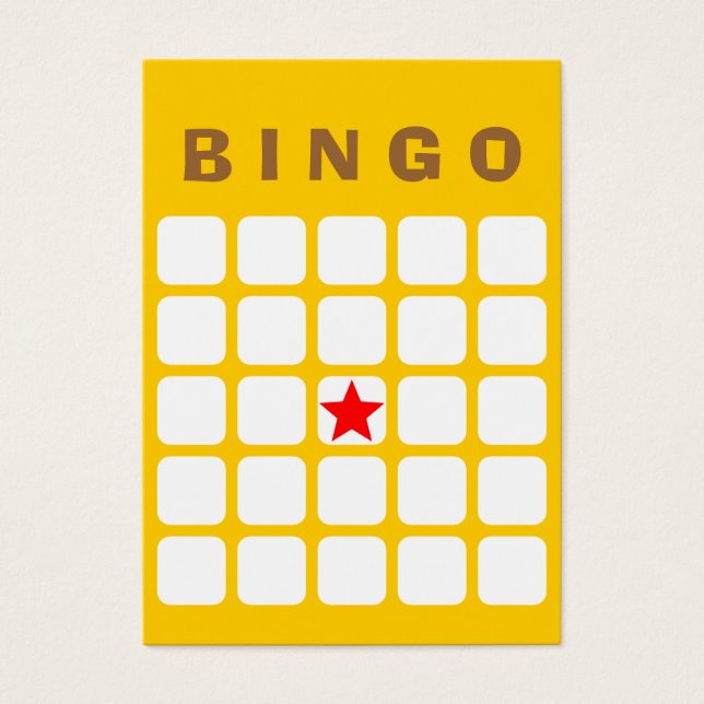 Simple Plain Yellow 5x5 DIY Bingo Card (Front)