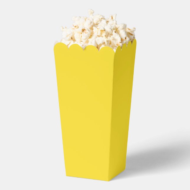 Simple Plain Yellow Popcorn Favour Box (Popped)