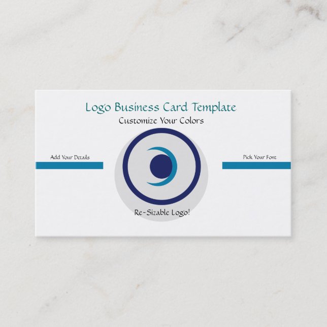 Simple Plant and Moon - Circle Logo Business Card (Front)
