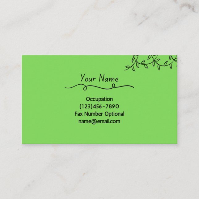 Simple Plant Business Card (Front)