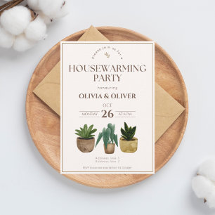 Simple Plants housewarming party Invitation