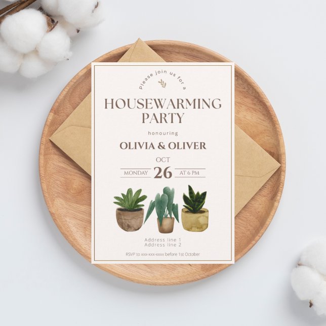 Simple Plants housewarming party Invitation (Creator Uploaded)