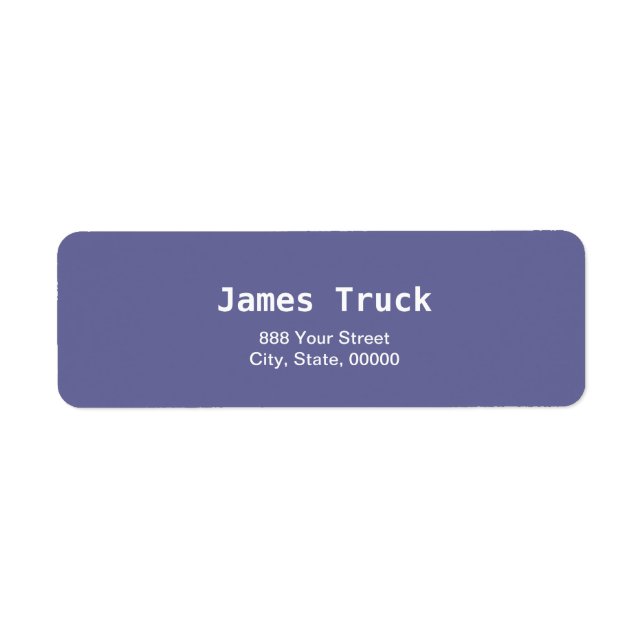 Simple Plate Blue Monochrom Return Address Labels (Front)