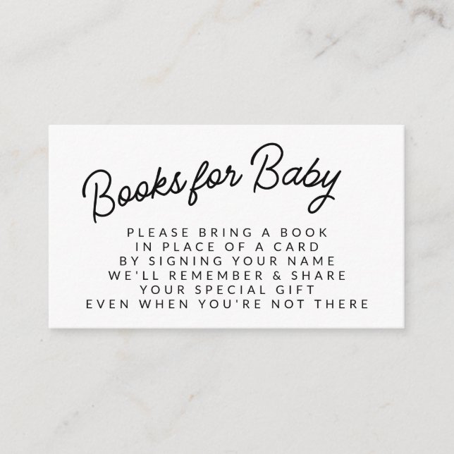 Simple Playful Book Request Baby Shower Enclosure Card (Front)