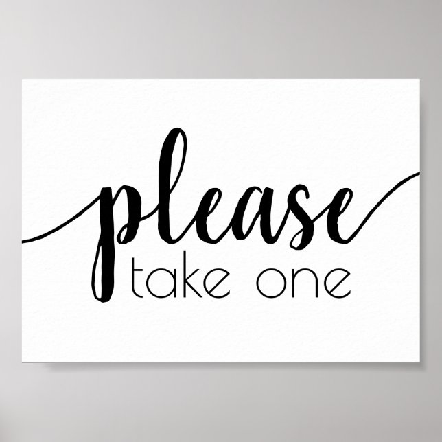 Simple Please Take One | Black Script Any Event Poster (Front)