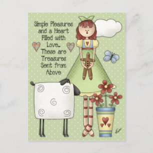 Simple Pleasures Country Annie Doll Postcard