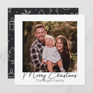 Simple Pleasures One Photo Doodle Christmas Card