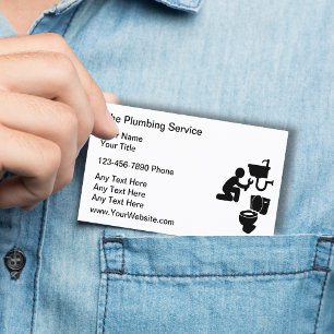 Simple Plumber Business Cards Design Template