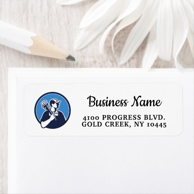 Simple Plumber / Electrician Return Address Label (Insitu)