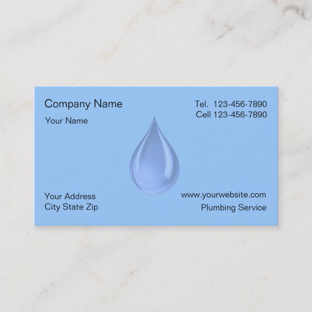 Simple Plumbing Business Cards (Front)