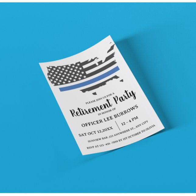 Simple Police Retirement Party Flyer (Creator Uploaded)