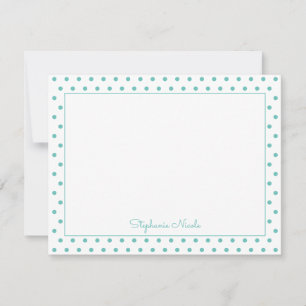 Simple Polka Dot Aqua Personalised Card