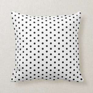 Simple Polka Dot Black and White Pattern Cushion