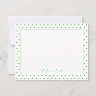 Simple Polka Sage Personalised Thin Line Border Card