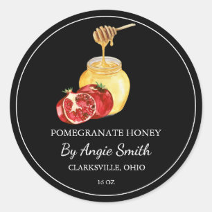 Simple Pomegranate Infused Honey Label