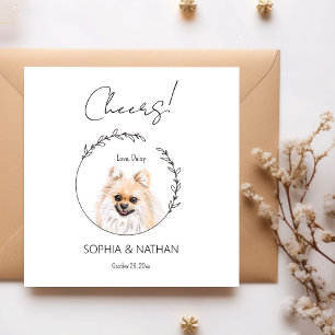 Simple Pomeranian Dog Wedding Cocktail Napkins