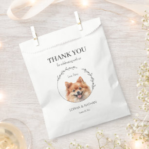 Simple Pomeranian Dog Wedding Thank You Favour Bag