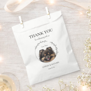 Simple Pomeranian Dog Wedding Thank You Favour Bag