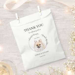 Simple Pomeranian Dog Wedding Thank You Favour Bag