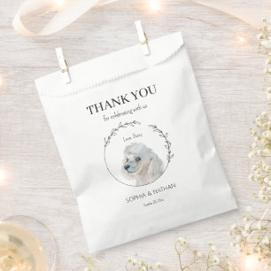 Simple Poodle Dog Wedding Thank You Favour Bags