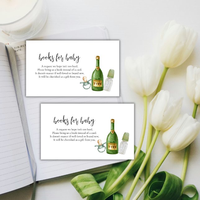 Simple Poppin Champagne Bottles Books Baby Shower Enclosure Card (Simple Poppin Champagne Bottles Books Baby Shower Enclosure Card)