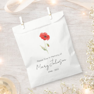 Simple Poppy Seed packet Funeral Favour Bags