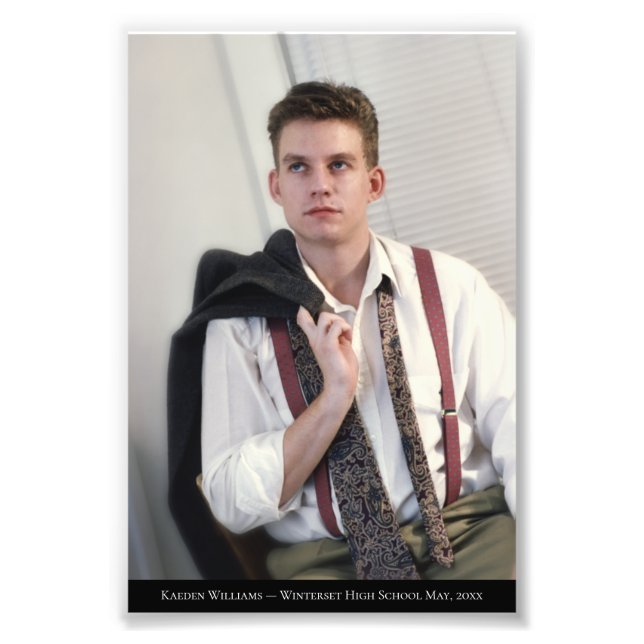 Simple Portrait Caption 1 Photo Enlargement Print (Front)