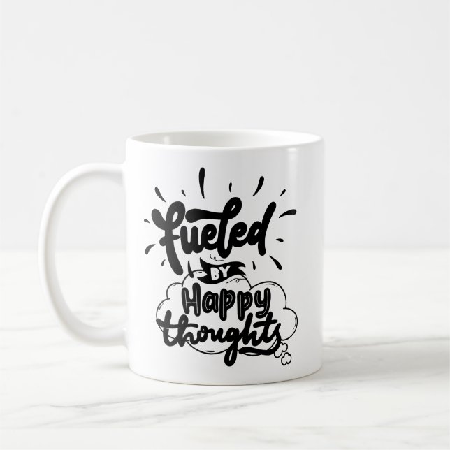 Simple Positivity Cheerful Quote Bold Typography Coffee Mug (Left)