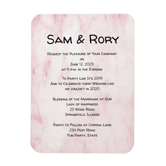 Simple Post Covid Wedding Celebration Invitation Magnet (Vertical)
